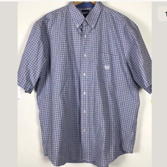 Chaps Plaid Button Down Short Sleeve Shirt XXL - Picture 2 of 6